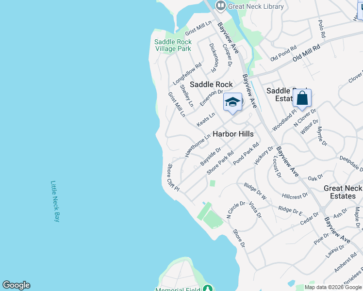 map of restaurants, bars, coffee shops, grocery stores, and more near 8 Rosemont Place in Great Neck