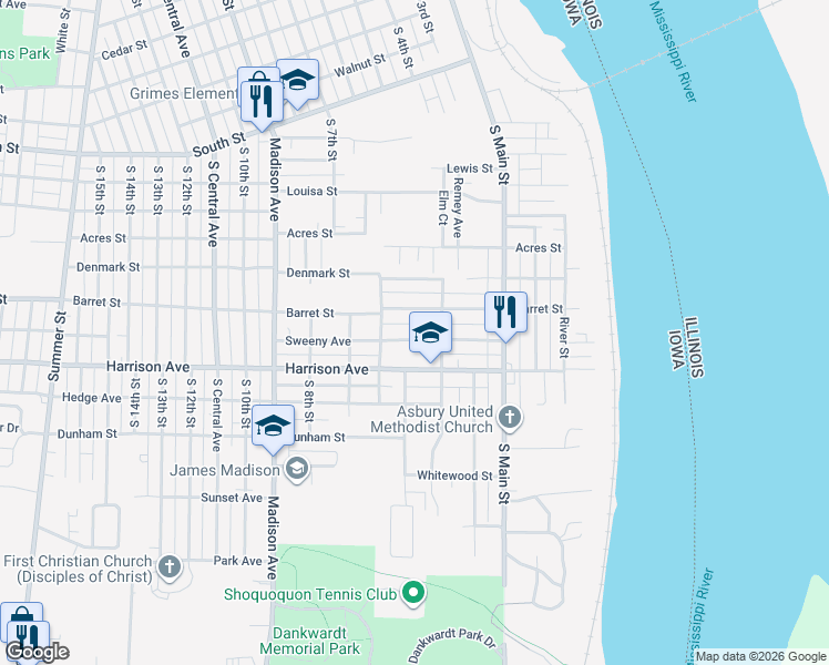 map of restaurants, bars, coffee shops, grocery stores, and more near 430 Harrison Avenue in Burlington