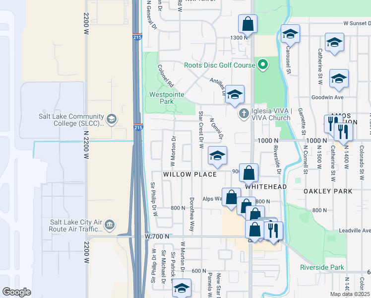 map of restaurants, bars, coffee shops, grocery stores, and more near 960 North Libby Way in Salt Lake City