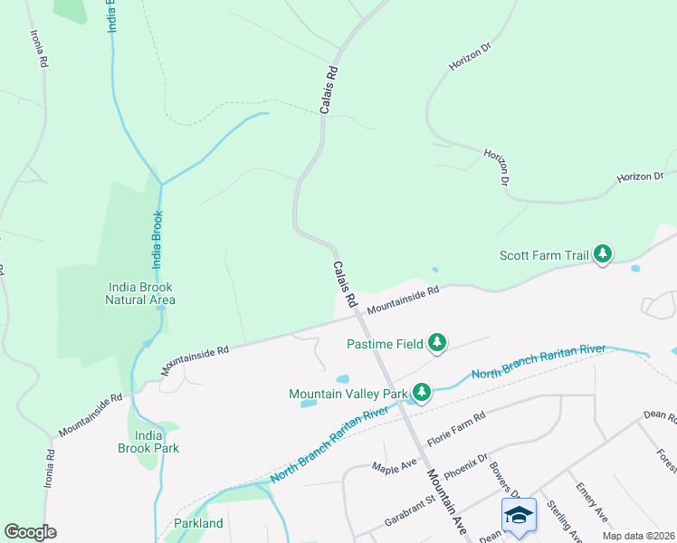 map of restaurants, bars, coffee shops, grocery stores, and more near 4 Calais Road in Mendham