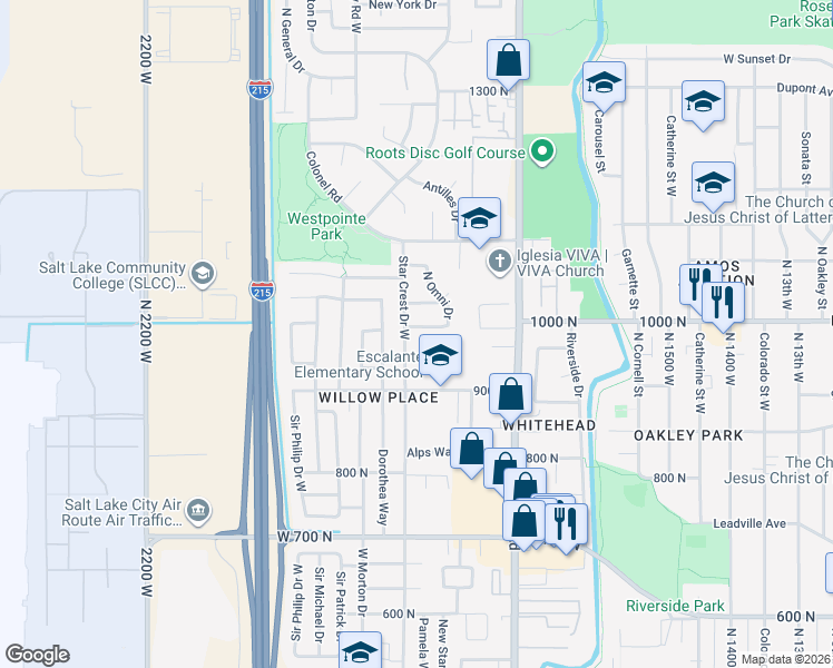map of restaurants, bars, coffee shops, grocery stores, and more near 1827 Omni Avenue in Salt Lake City