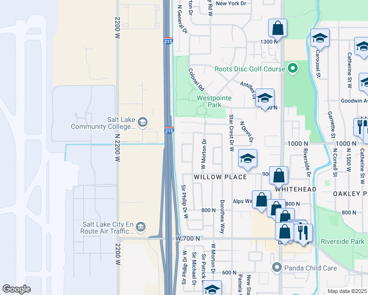 map of restaurants, bars, coffee shops, grocery stores, and more near 976 Sir Joseph Way in Salt Lake City