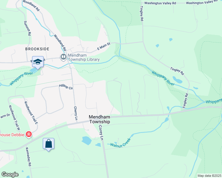 map of restaurants, bars, coffee shops, grocery stores, and more near 9 Conifer Drive in Mendham