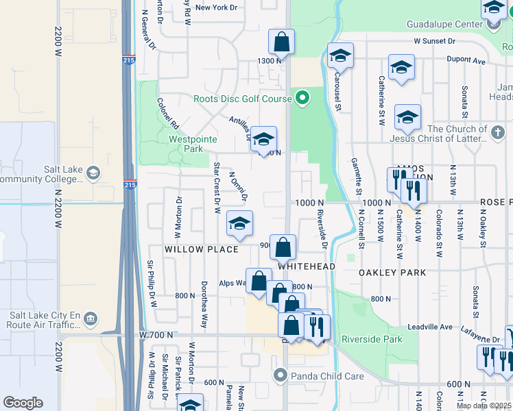 map of restaurants, bars, coffee shops, grocery stores, and more near 1010 Featherstone Drive in Salt Lake City