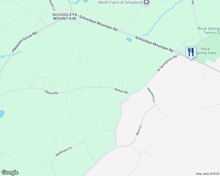 map of restaurants, bars, coffee shops, grocery stores, and more near 20 Wehrli Road in Long Valley