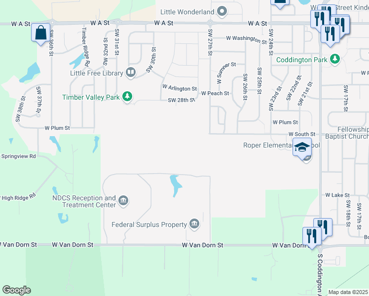 map of restaurants, bars, coffee shops, grocery stores, and more near in Lincoln