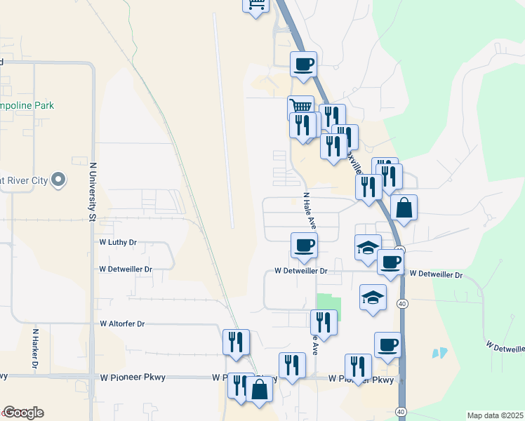 map of restaurants, bars, coffee shops, grocery stores, and more near 8507 North Selkirk Drive in Peoria