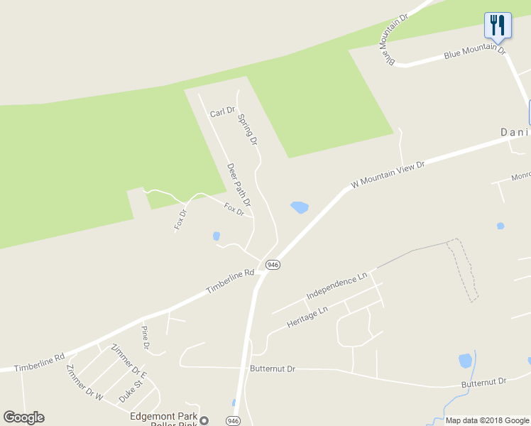 map of restaurants, bars, coffee shops, grocery stores, and more near 1341 Spring Drive in Walnutport