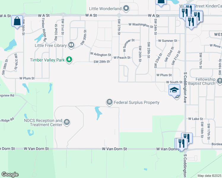 map of restaurants, bars, coffee shops, grocery stores, and more near in Lincoln