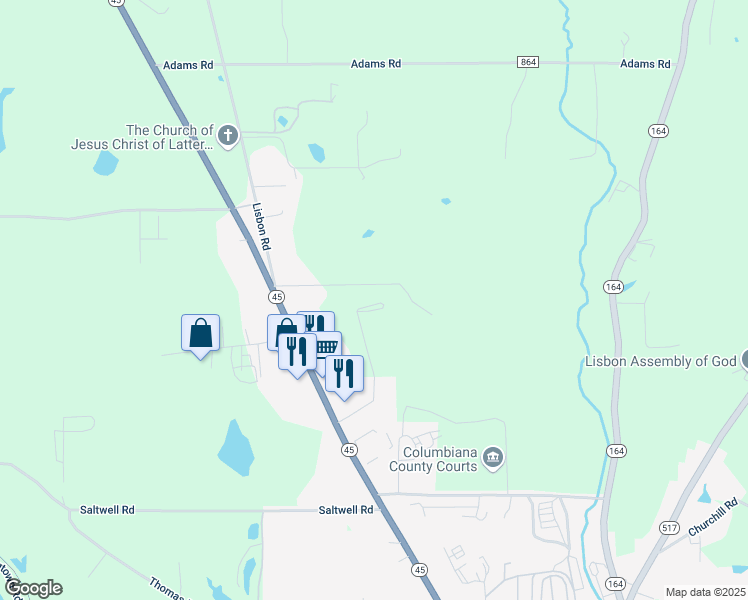 map of restaurants, bars, coffee shops, grocery stores, and more near 7574 Rose Drive in Lisbon