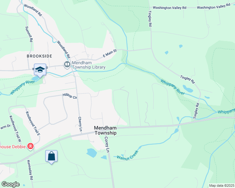 map of restaurants, bars, coffee shops, grocery stores, and more near 9 Conifer Drive in Mendham