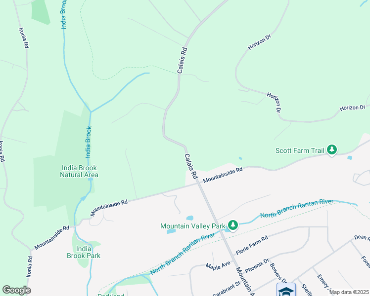 map of restaurants, bars, coffee shops, grocery stores, and more near 4 Calais Road in Mendham