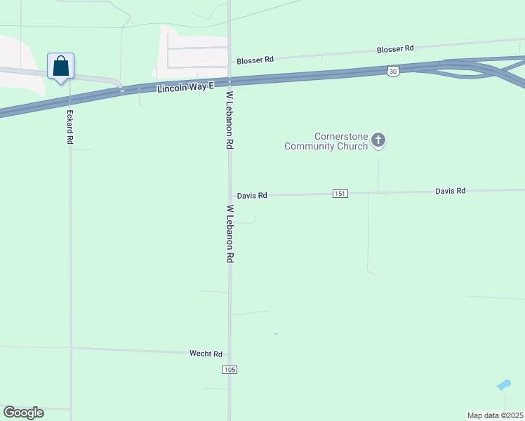 map of restaurants, bars, coffee shops, grocery stores, and more near 18135 Davis Road in Dalton