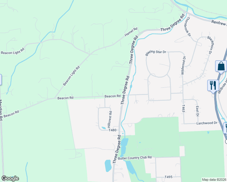 map of restaurants, bars, coffee shops, grocery stores, and more near 109 Beacon Road in Renfrew