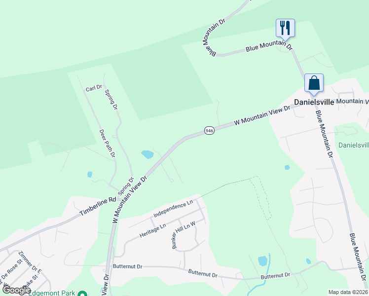 map of restaurants, bars, coffee shops, grocery stores, and more near 4153 West Mountain View Drive in Walnutport
