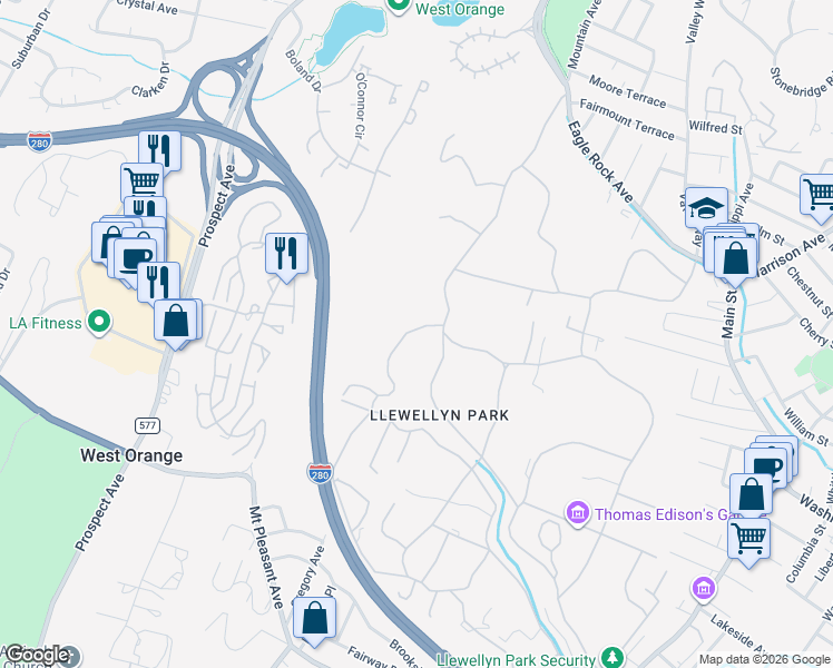 map of restaurants, bars, coffee shops, grocery stores, and more near in Newark