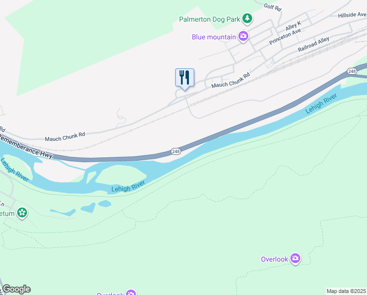 map of restaurants, bars, coffee shops, grocery stores, and more near POW/MIA Rememberance Highway in Palmerton