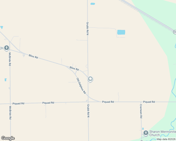 map of restaurants, bars, coffee shops, grocery stores, and more near 3768 Grubb Rd N in Delphos