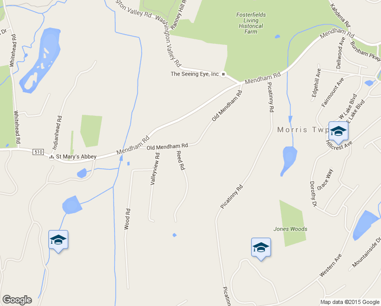 map of restaurants, bars, coffee shops, grocery stores, and more near 15 Old Mendham Road in Morristown