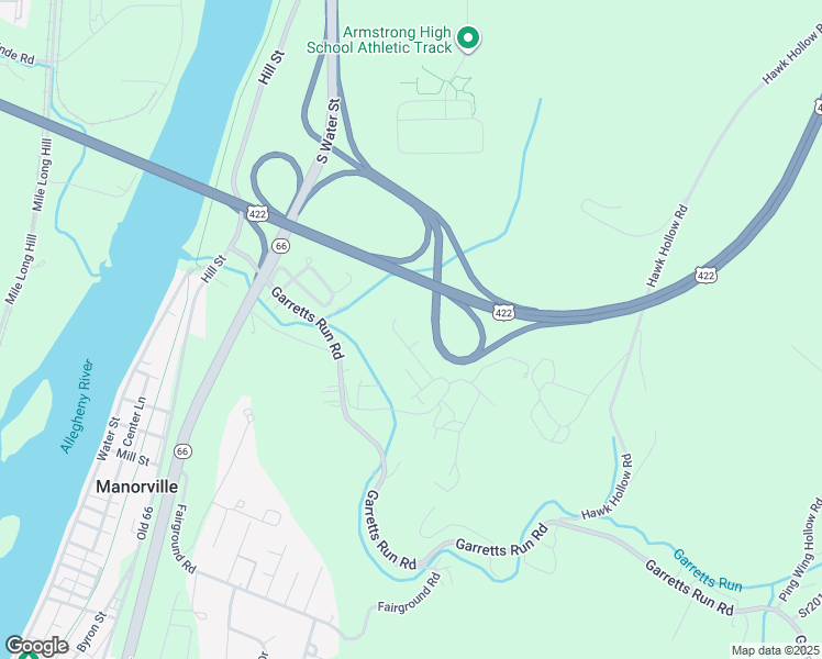 map of restaurants, bars, coffee shops, grocery stores, and more near 1137 Toy Lane in Kittanning