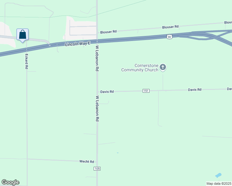 map of restaurants, bars, coffee shops, grocery stores, and more near 18135 Davis Road in Dalton