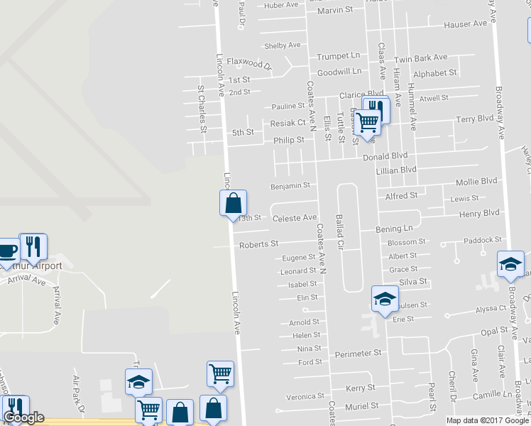 map of restaurants, bars, coffee shops, grocery stores, and more near 31 13th Street in Holbrook