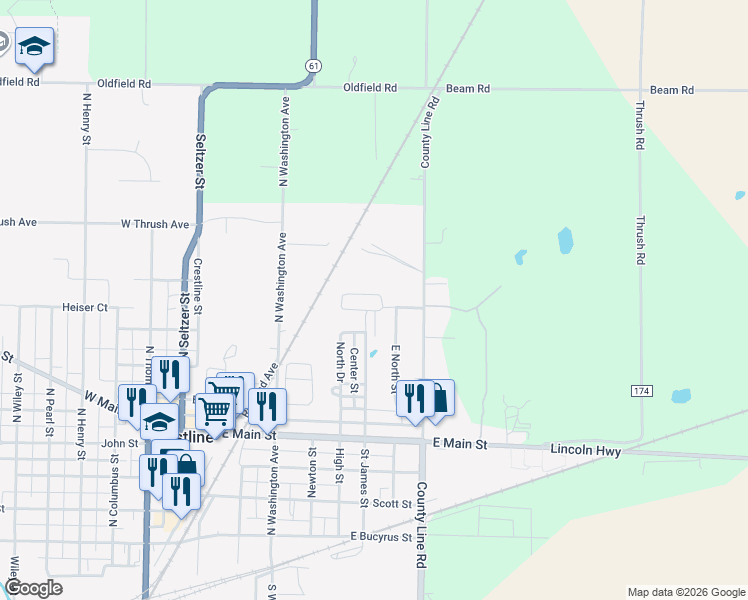 map of restaurants, bars, coffee shops, grocery stores, and more near in Crawford
