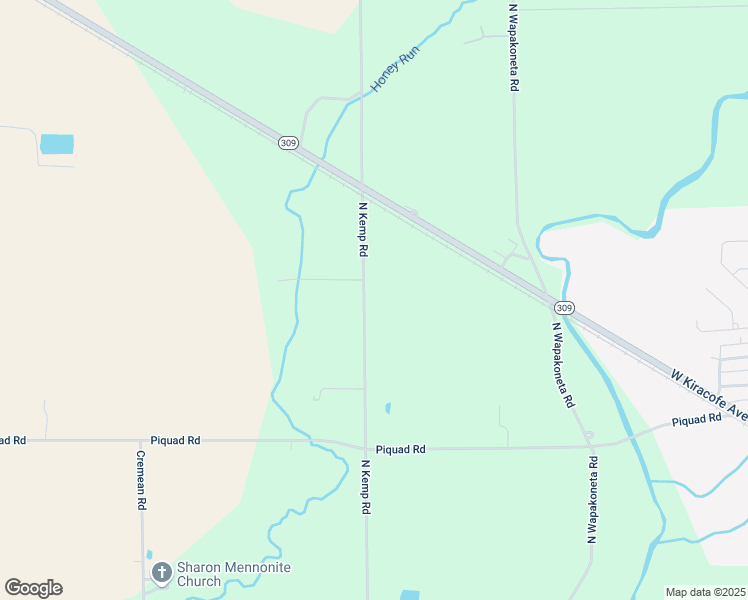 map of restaurants, bars, coffee shops, grocery stores, and more near 3860 N Kemp Rd in Elida