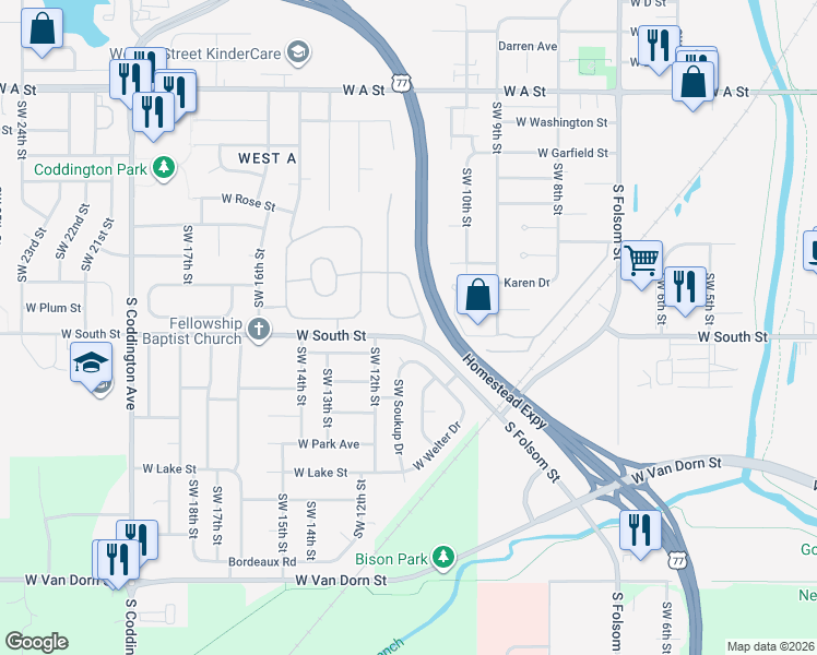 map of restaurants, bars, coffee shops, grocery stores, and more near 1941 Last Road in Lincoln