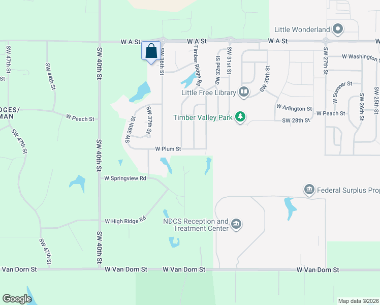 map of restaurants, bars, coffee shops, grocery stores, and more near 3430 West Plum Street in Lincoln