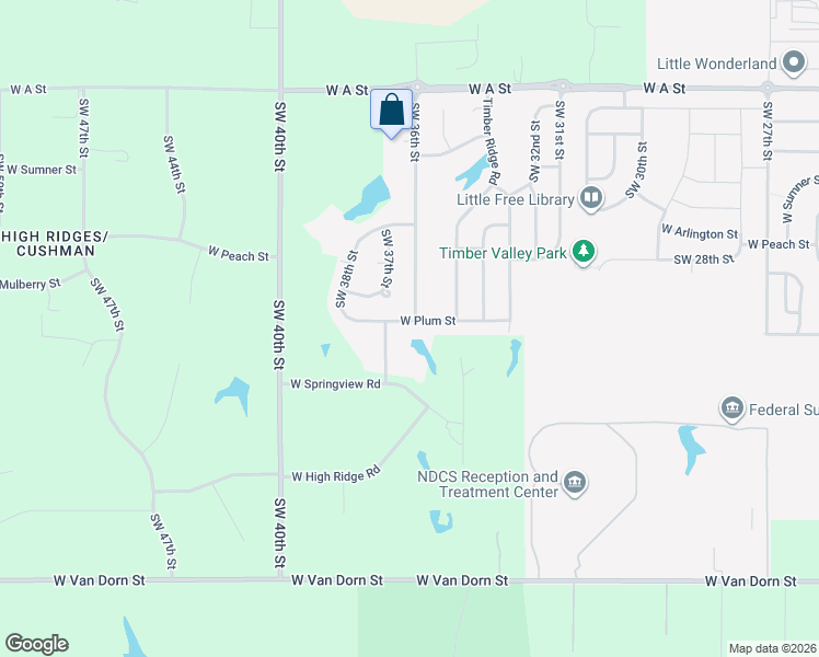 map of restaurants, bars, coffee shops, grocery stores, and more near 3520 West Plum Street in Lincoln