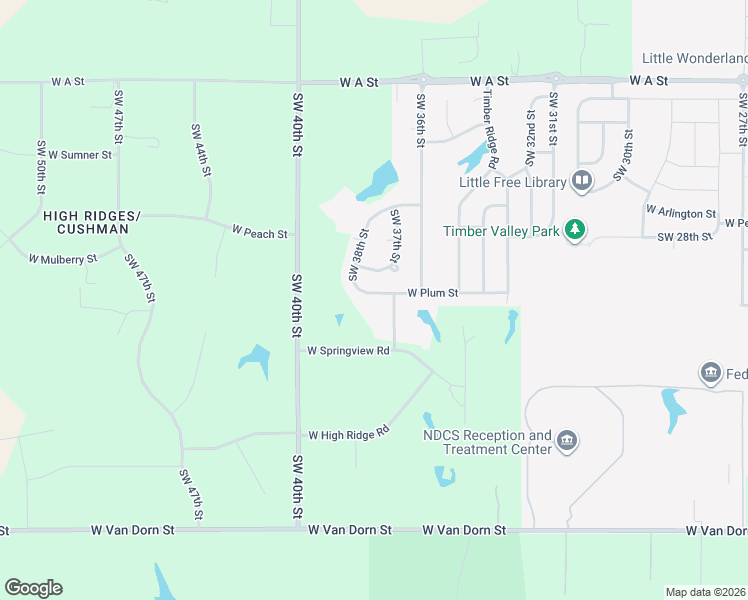 map of restaurants, bars, coffee shops, grocery stores, and more near 1951 Southwest 38th Street in Lincoln