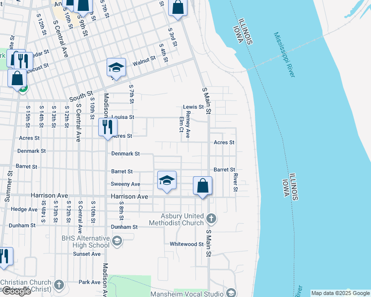 map of restaurants, bars, coffee shops, grocery stores, and more near 305 Bel Aire Court in Burlington