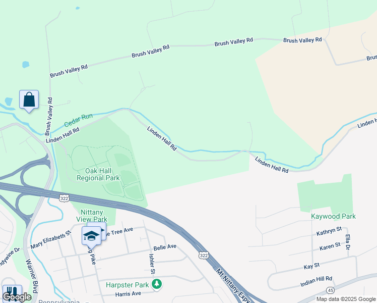 map of restaurants, bars, coffee shops, grocery stores, and more near 531 Linden Road in State College