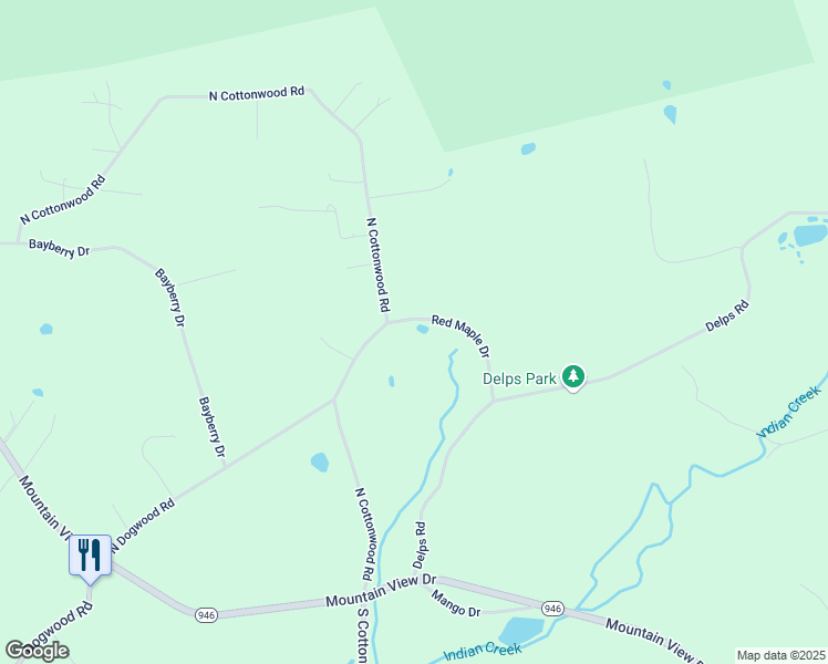 map of restaurants, bars, coffee shops, grocery stores, and more near 1233 Red Maple Drive in Danielsville
