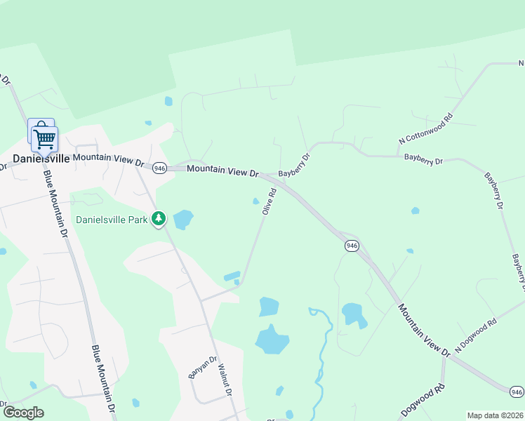 map of restaurants, bars, coffee shops, grocery stores, and more near 1275 Olive Road in Danielsville