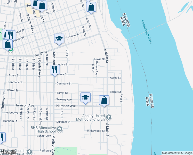 map of restaurants, bars, coffee shops, grocery stores, and more near 301 Acres Street in Burlington