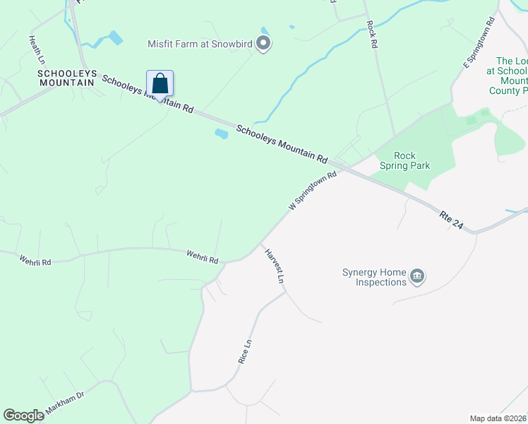 map of restaurants, bars, coffee shops, grocery stores, and more near 36 West Springtown Road in Washington Township