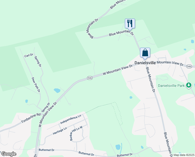 map of restaurants, bars, coffee shops, grocery stores, and more near 4099 West Mountain View Drive in Walnutport
