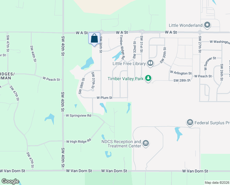 map of restaurants, bars, coffee shops, grocery stores, and more near 3430 West Plum Street in Lincoln