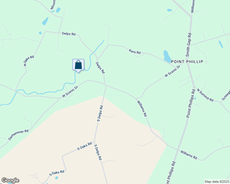 map of restaurants, bars, coffee shops, grocery stores, and more near 2703 West Scenic Drive in Danielsville