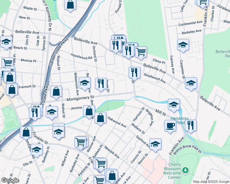 map of restaurants, bars, coffee shops, grocery stores, and more near 17 Rawson Street in Bloomfield