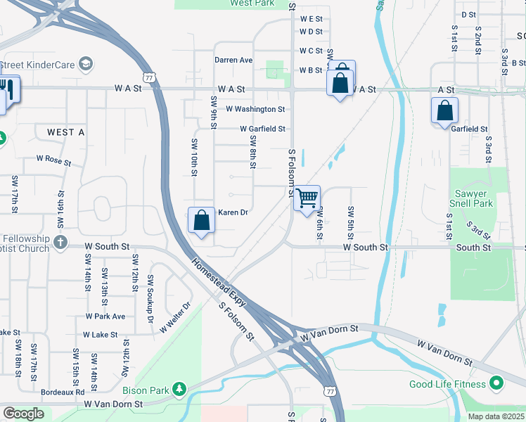 map of restaurants, bars, coffee shops, grocery stores, and more near 711 Folsom Lane in Lincoln
