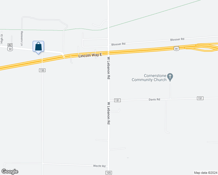 map of restaurants, bars, coffee shops, grocery stores, and more near 336 West Lebanon Road South in Dalton