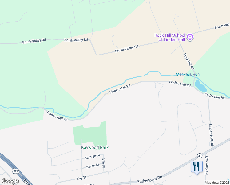 map of restaurants, bars, coffee shops, grocery stores, and more near 1555-1619 Linden Hall Road in Boalsburg