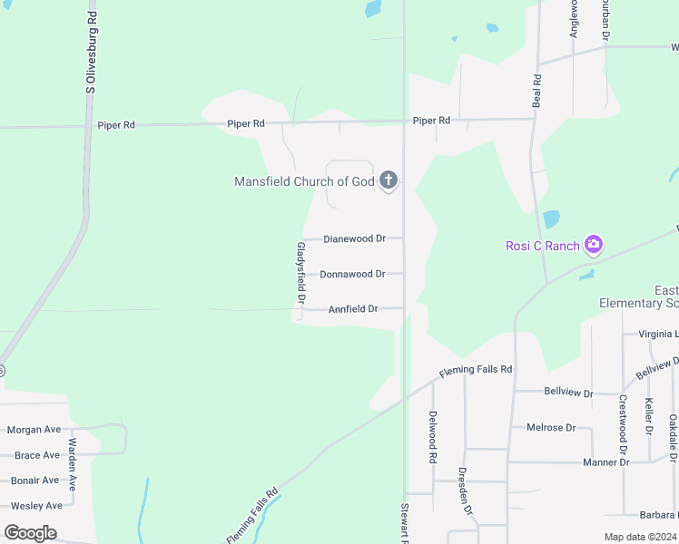 map of restaurants, bars, coffee shops, grocery stores, and more near 988 Donnawood Drive in Mansfield