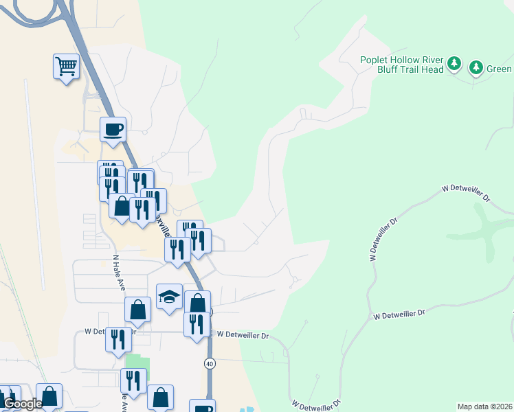 map of restaurants, bars, coffee shops, grocery stores, and more near 8813 North Picture Ridge Road in Peoria