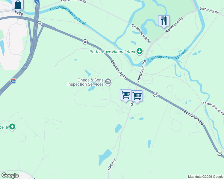 map of restaurants, bars, coffee shops, grocery stores, and more near 101 Rylie Drive in Harmony