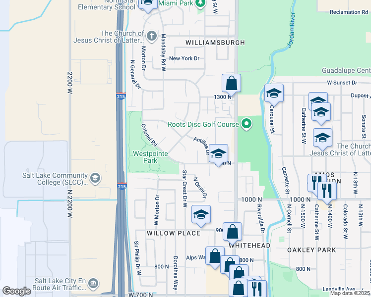 map of restaurants, bars, coffee shops, grocery stores, and more near 1137 Morton Hill Circle North in Salt Lake City