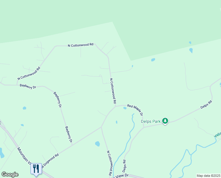 map of restaurants, bars, coffee shops, grocery stores, and more near 1269 North Cottonwood Road in Danielsville
